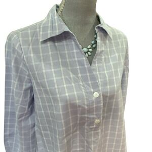 Tyler Boe Womens Small Long Sleeve 1/4 Button Up Long Sleeve Top Plaid Check